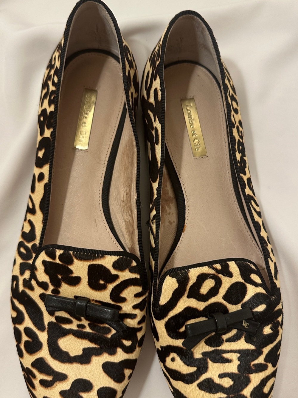 Louise et Cie Leopard Print Loafers in Black & Tan